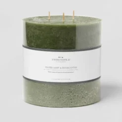 Pillar Candle Water Mint & Eucalyptus Green - Threshold™ -Brick Wall GUEST 758ed7d4 2bd7 4340 8e85 d3cb5afa8c79