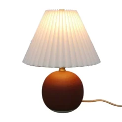 Oval Table Lamp With Pleated Shade (Includes LED Light Bulb) Red - Threshold™ Designed With Studio McGee -Brick Wall GUEST 763f0407 a81f 46e4 8c04 f88c91961159
