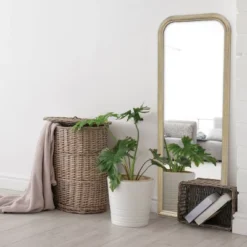 24" X 64" Wood Floor Mirror - Threshold™ Designed With Studio McGee: Natural Finish, Standing, No Assembly Required -Brick Wall GUEST 7a570338 43ff 413e b880 c6960271c6fd