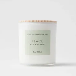 Wood Lidded Glass Wellness Peace Candle - Threshold™ -Brick Wall GUEST 7dafd42c 8838 4237 adb0 5f8c4050c49a