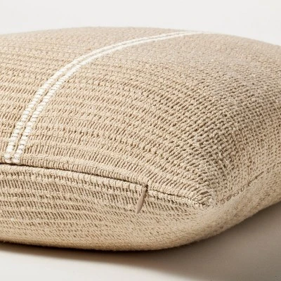 Oversize Embroidered Striped Throw Pillow Cream - Threshold™ Designed With Studio McGee 5 Oversize Embroidered Striped Throw Pillow Cream - Threshold™ Designed With Studio McGee - Image 3