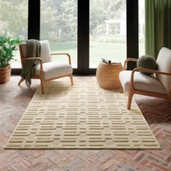 5'x7' High Low Geo Area Rug Ivory - Threshold™