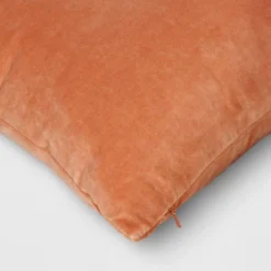 Oversize Washed Cotton Velvet Lumbar Throw Pillow Terracotta Pink - Threshold™: Indoor Decorative Cushion, 20x14", Hidden Zipper -Brick Wall GUEST 82b46762 25eb 40ce a6f9 7812a5e132f8