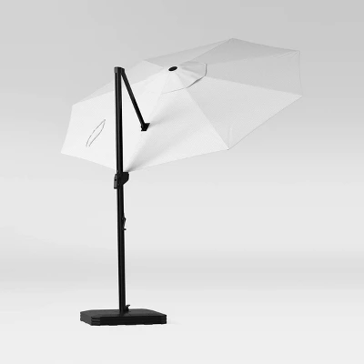 10' Round Solid Offset Outdoor Patio Cantilever Umbrella With Black Pole - Threshold™ 4 10' Round Solid Offset Outdoor Patio Cantilever Umbrella With Black Pole - Threshold™ - Image 2