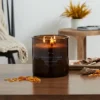 23oz XL 3-Wick Applewood + Amber Wooden Amber Glass With Wood Lid And Stamped Logo Amber - Threshold™ -Brick Wall GUEST 866c1c05 106c 4bc8 aa8e c5bcadf565ca