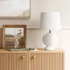 Ceramic Geo Table Lamp With Tapered Shade Off-White (Includes LED Light Bulb) - Threshold™