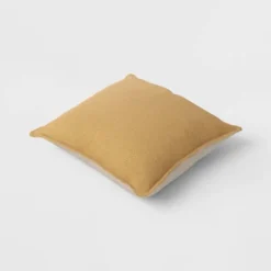 Square Linen Reversible Throw Pillow With Flange Contrast Neutral/Gold - Threshold™ -Brick Wall GUEST 8f0a0643 d5f0 44ce b3ad 7803bc6cffe7