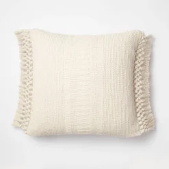 Textural Woven Throw Pillow With Trims Cream - Threshold™ Designed With Studio McGee -Brick Wall GUEST 92df40e6 0e86 46bf 8645 fd272a7fa838