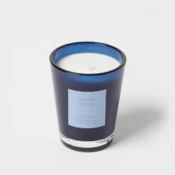 Colored Vase Glass With Dustcover Marine Moss Candle Blue - Threshold™ -Brick Wall GUEST 92ed5d27 7850 40ae bc3d 182e0d599d8a