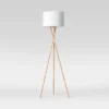 59"x18.5" Modern Tripod Floor Lamp Natural - Threshold™: Linen Shade, Metal Body, ETL Listed, 3-Way Switch -Brick Wall GUEST 95cf2b44 32e8 4514 ad55 4f06a126c653
