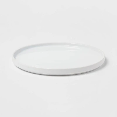 10.5" Stoneware Stella Dinner Plate White - Threshold™: Round, Solid Pattern, Dishwasher & Microwave Safe 4 10.5" Stoneware Stella Dinner Plate White - Threshold™: Round, Solid Pattern, Dishwasher & Microwave Safe - Image 2