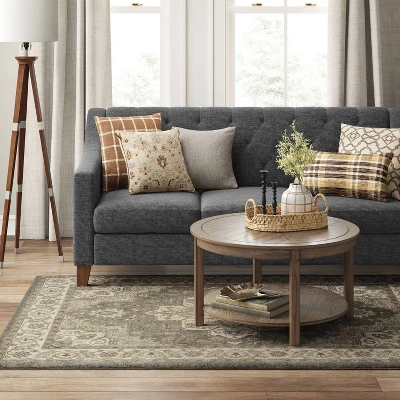 Medallion Jewel Boarder Persian Rug Cream/Gray - Threshold 4 Medallion Jewel Boarder Persian Rug Cream/Gray - Threshold - Image 2