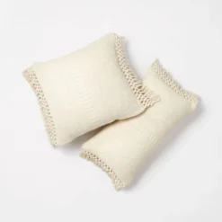Textural Woven Throw Pillow With Trims Cream - Threshold™ Designed With Studio McGee -Brick Wall GUEST 9db776be 140d 4fc5 a209 3e00430801c7