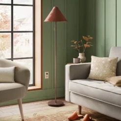 Floor Lamp With Leather Shade Brown - Threshold™ -Brick Wall GUEST 9e9445ec cce6 4c4a af1f 1d4fea480f2f