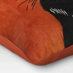 Fierce Cat Applique Cotton Velvet Square Halloween Throw Pillow - Threshold™ -Brick Wall GUEST a42b8619 8be8 49c8 b26e d8937eea5670