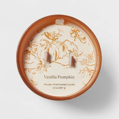 20oz Glass Woodwick Vanilla Pumpkin Candle - Threshold™ 6 20oz Glass Woodwick Vanilla Pumpkin Candle - Threshold™ - Image 4