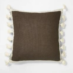 Woven Frame Square Throw Pillow With Side Tassels - Threshold™ Designed With Studio McGee -Brick Wall GUEST a8365913 19e8 419f a2c5 db9cc4be5f56