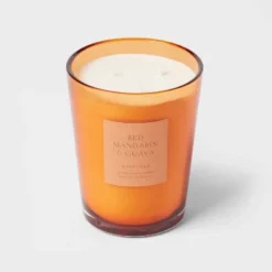 Colored Vase Glass With Dustcover Mandarin & Guava Candle Orange - Threshold™ -Brick Wall GUEST aa27f146 dfa7 4f00 a5e8 351ea0849844