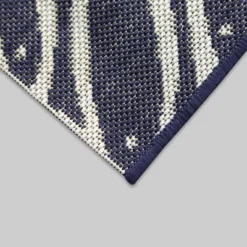 7'10"x10' Minnows Outdoor Rug Navy - Threshold™: Weather-Resistant, UV Protection, Woven