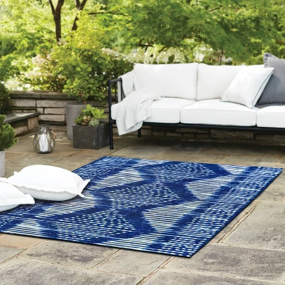 7' X 10' Outdoor Rug Indigo Dye - Threshold™ 5 7' X 10' Outdoor Rug Indigo Dye - Threshold™ - Image 3