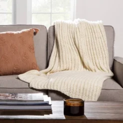 Chunky Knit Reversible Throw Blanket - Threshold™ -Brick Wall GUEST b04cf30c e385 47a6 b25b 6cea8b96bae5