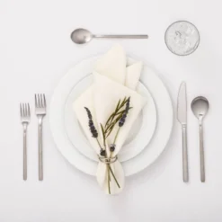 20pc Ashby Flatware Set Silver - Threshold™: Stainless Steel Silverware, Service For 4, Forks Spoons Knives Set