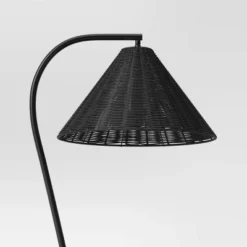 Arc Neck Floor Lamp With Natural Shade Black (Includes LED Light Bulb) - Threshold™ 7 Arc Neck Floor Lamp With Natural Shade Black (Includes LED Light Bulb) - Threshold™ -Brick Wall GUEST b3359c3b 1bca 48a3 a12e 66ee18b8cf18