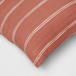 2pk Square Cotton Woven Stripe Throw Pillows Rust/Ivory- Threshold™ -Brick Wall GUEST b36d28b6 9dac 4c2a b02d 25b62fec5d1f