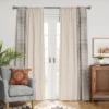 1pc 50"x84" Blackout Woven Stripe Border Window Curtain Panel Black - Threshold™ -Brick Wall GUEST b377f1dc 1190 4ac2 b240 b46f4ca6071b