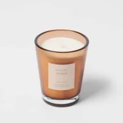 Colored Vase Glass With Dustcover Desert Amber Candle Brown - Threshold™ -Brick Wall GUEST b38f17b2 0d53 4c5b bb58 f4b0dd118311