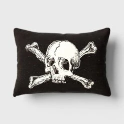 Oversize Skull And Crossbones Woven Cotton Lumbar Halloween Throw Pillow Black - Threshold™ 11 Oversize Skull And Crossbones Woven Cotton Lumbar Halloween Throw Pillow Black - Threshold™ -Brick Wall GUEST b45186ba 7db4 4537 829f d4aedfe091ea