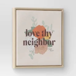 12" X 12" Love The Neighbor By Chantell Marlow Framed Wall Canvas - Threshold™ -Brick Wall GUEST b5291564 042b 4bc1 a36a 1914f6a322e2
