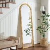 22" X 65" Fluted Arch Floor Mirror Light Natural - Threshold™: Pine Frame, No Assembly Required -Brick Wall GUEST b542ddaf b25f 4262 bb44 35928ac077ca