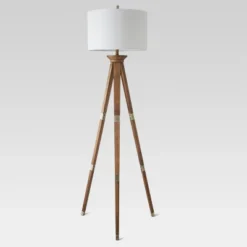 Oak Wood Tripod Floor Lamp Dark Brown - Threshold™ -Brick Wall GUEST b5ab96e0 432f 4e8b 8afb fa38a8c1b3fe