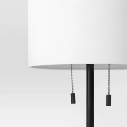 Reeded Metal Stick Lamp With Dual Socket Black (Includes LED Light Bulb) - Threshold™ -Brick Wall GUEST b7442996 e33d 4f96 9677 a48d42ef5a1d