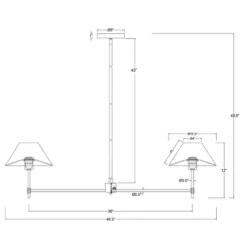 Metal Two Arm Shaded Chandelier Ceiling Light Black - Threshold™ Designed With Studio McGee -Brick Wall GUEST b7f1cfdd a67e 4445 8a17 70e0130b9351