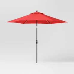 9'x9' Market Solar Patio Umbrella - Black Pole - Threshold™ -Brick Wall GUEST ba85e5df 6421 46b1 bdf3 9dbaa9526283