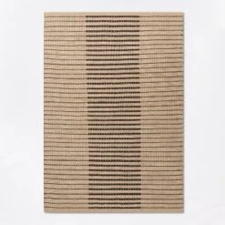 Reseda Hand Woven Striped Jute Cotton Area Rug Black - Threshold™ Designed With Studio McGee -Brick Wall GUEST bab4021c 8da6 4f4a abf7 8e6265c835f9