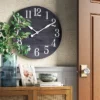 26" Farmhouse Wooden Wall Clock Black - Threshold™ -Brick Wall GUEST c15534f9 b193 4ed6 8e06 c058913c551c
