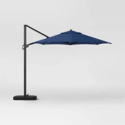 10' Round Solid Solar Offset Outdoor Patio Cantilever Umbrella With Black Pole - Threshold™ -Brick Wall GUEST c547d819 482b 468d 8a7a 0e010b6ad409