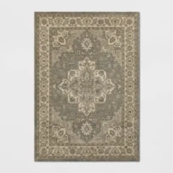 Medallion Jewel Boarder Persian Rug Cream/Gray - Threshold 10 Medallion Jewel Boarder Persian Rug Cream/Gray - Threshold -Brick Wall GUEST c90ac763 0734 47b9 8fdf 2fae107c0555