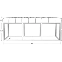 Trubeck Tufted Metal Base Bench Faux Leather Brown - Threshold™ -Brick Wall GUEST cf3ebf04 b6a0 4f3e 86e4 7055c107c73e