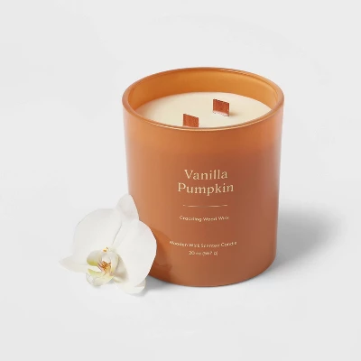 20oz Glass Woodwick Vanilla Pumpkin Candle - Threshold™ 4 20oz Glass Woodwick Vanilla Pumpkin Candle - Threshold™ - Image 2