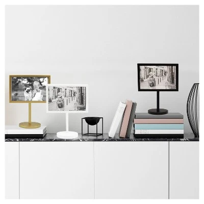 4" X 6" Modern Standing Single Picture Frame Black - Threshold™: Metal, Tabletop Display, Glass Glazing 6 4" X 6" Modern Standing Single Picture Frame Black - Threshold™: Metal, Tabletop Display, Glass Glazing - Image 4