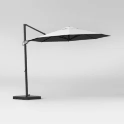 10' Round Solid Offset Outdoor Patio Cantilever Umbrella With Black Pole - Threshold™ 13 10' Round Solid Offset Outdoor Patio Cantilever Umbrella With Black Pole - Threshold™ -Brick Wall GUEST dcc25c05 799a 40f6 a04e c64b94833ee9