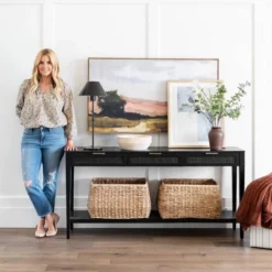 Lynwood Square Upholstered Cube - Threshold™ Designed With Studio McGee -Brick Wall GUEST e21695fa bd2c 4e16 af34 2c8522be636c