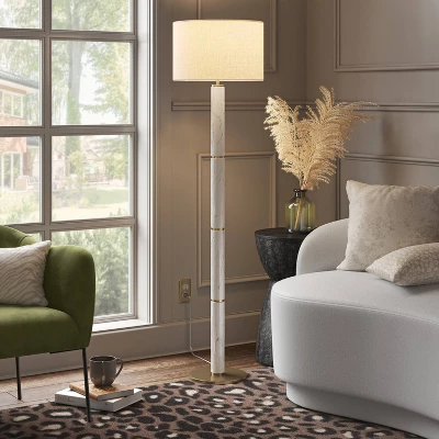 Faux Marble Stick Floor Lamp - Threshold™ 3 Faux Marble Stick Floor Lamp - Threshold™