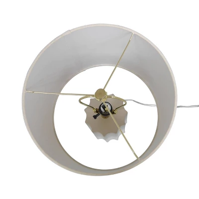 24.75"x13" Ribbed Ceramic Table Lamp Cream - Threshold™: Bedside, Nightstand, No Assembly Required 9 24.75"x13" Ribbed Ceramic Table Lamp Cream - Threshold™: Bedside, Nightstand, No Assembly Required - Image 7