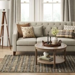 5'x7' Bethel Woven Stripe Rug Cream/Brown/Black - Threshold™: Geometric Medium Pile, Skid-Resistant, Indoor Area Rug 8 5'x7' Bethel Woven Stripe Rug Cream/Brown/Black - Threshold™: Geometric Medium Pile, Skid-Resistant, Indoor Area Rug -Brick Wall GUEST e979647c 82eb 41b1 95f0 7169a2ade850