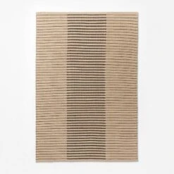 Reseda Hand Woven Striped Jute Cotton Area Rug Black - Threshold™ Designed With Studio McGee -Brick Wall GUEST ea6b28cd 1b12 4072 b63a 36f0919cca86